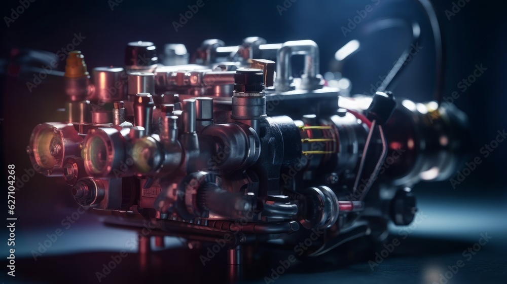 Revving up the Past: Vintage Car Engine Unleashes Raw Power in the Industrial Age, generative AI