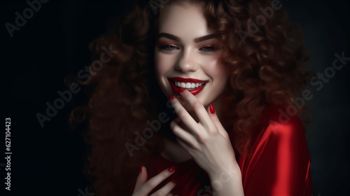 curly hairs, beautiful girl with close shot 