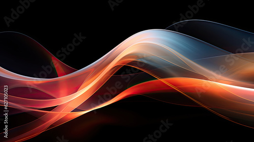 Abstract flowing color wave lights background. Generative AI