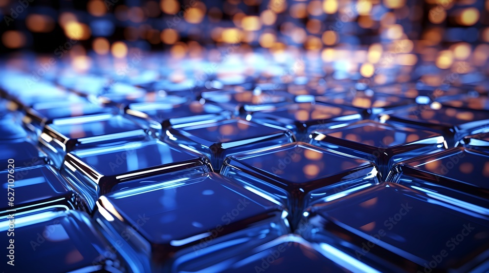 Fototapeta premium Blue Tech Hexagons: Precision Tech Graphic Background