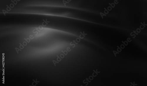 3D illustration closeup of black fabric folds.
