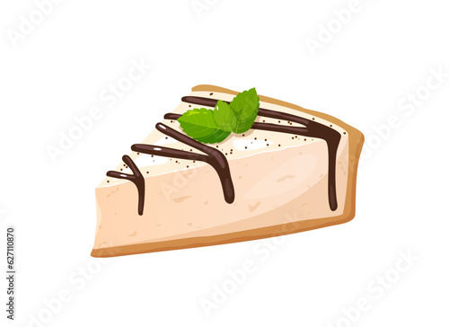 Delicious cake piece. Vector illustration