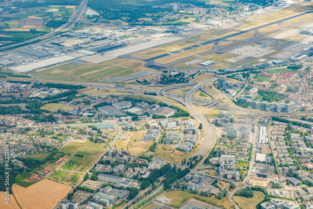 空から見るブリュッセル空港