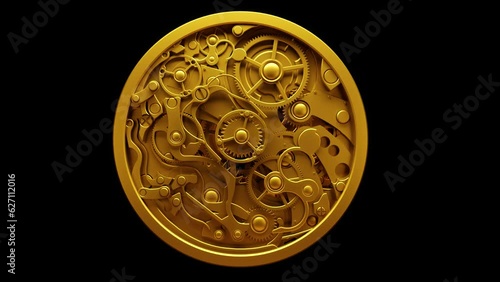 Animated clockwork with moving parts