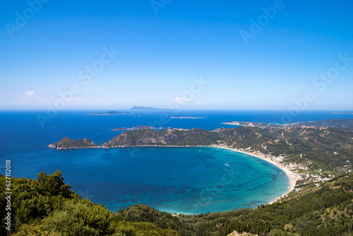 Amazing view to the beach of Saint George in Corfu island, Greece © kokixx