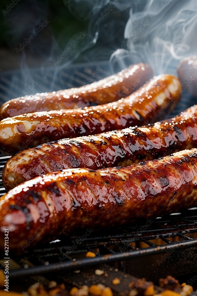 grilled smoked sausages