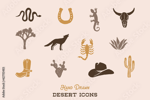 Hand Drawn Desert Icons Set