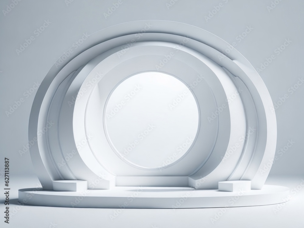Fototapeta premium White Architecture Circular Background