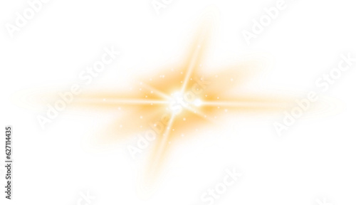 yellow Star With Lens Flare