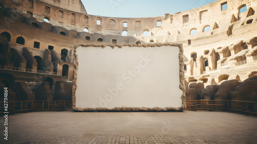 Foto Large picture frame in the centre of the colosseum