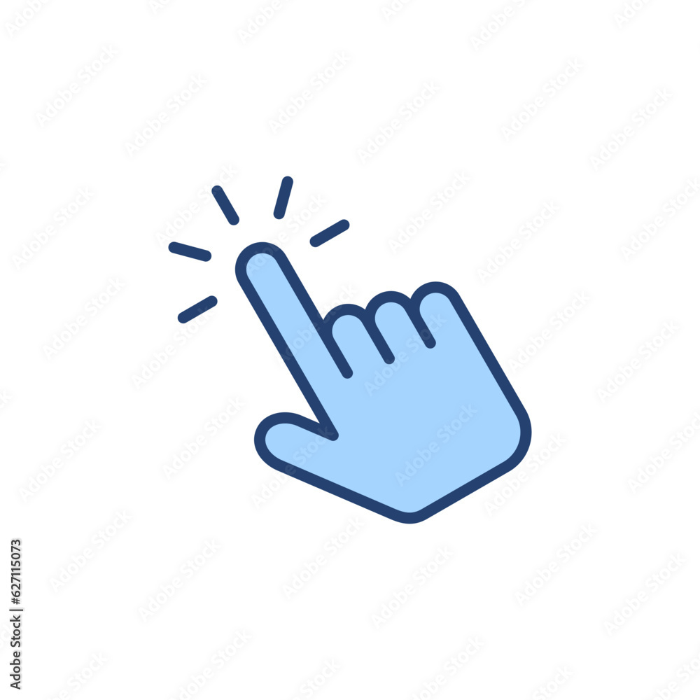 Hand click icon vector. pointer sign and symbol. hand cursor icon Hand click icon vector. pointer sign and symbol. hand cursor icon