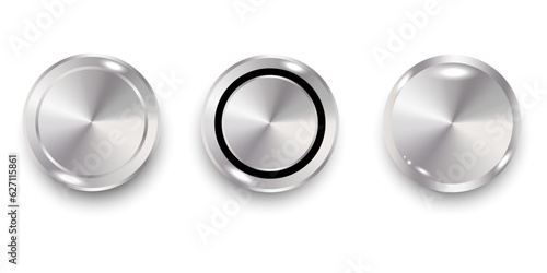 Metallic buttons template set. Vector illustration. EPS 10.