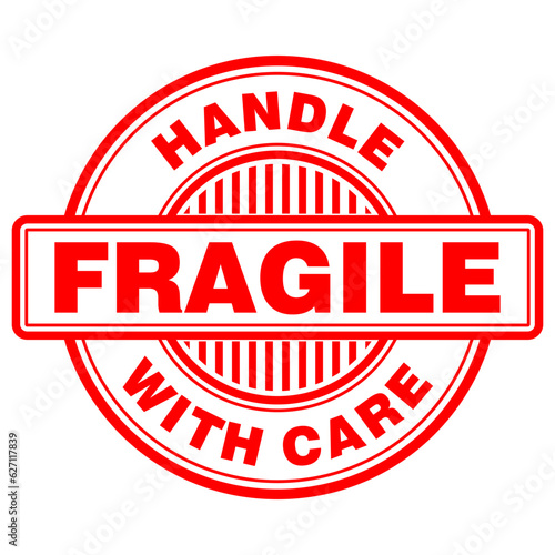 Fragile handle with care stamp vector