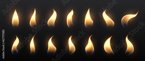 Set of flame candles on copy space vector