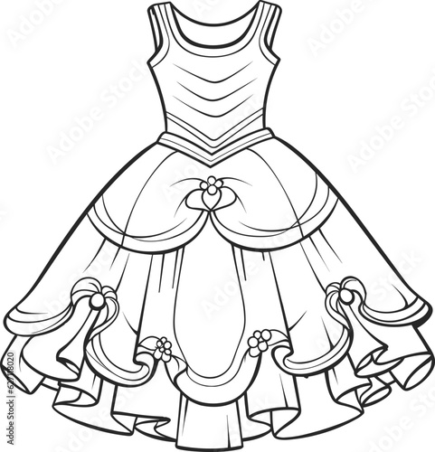 Prom dress coloring pages vector animals