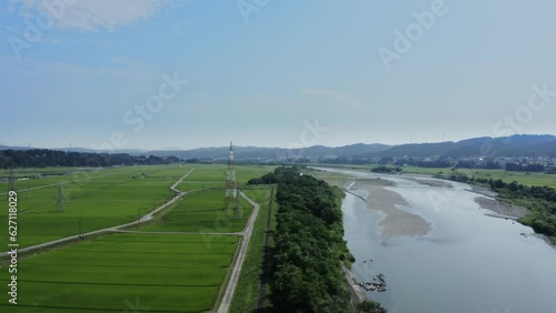 ドローン撮影：川の氾濫から守る堤防