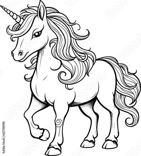 Unicorn coloring pages vector animals © Cove Art