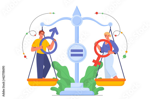 Gender equality vector concept