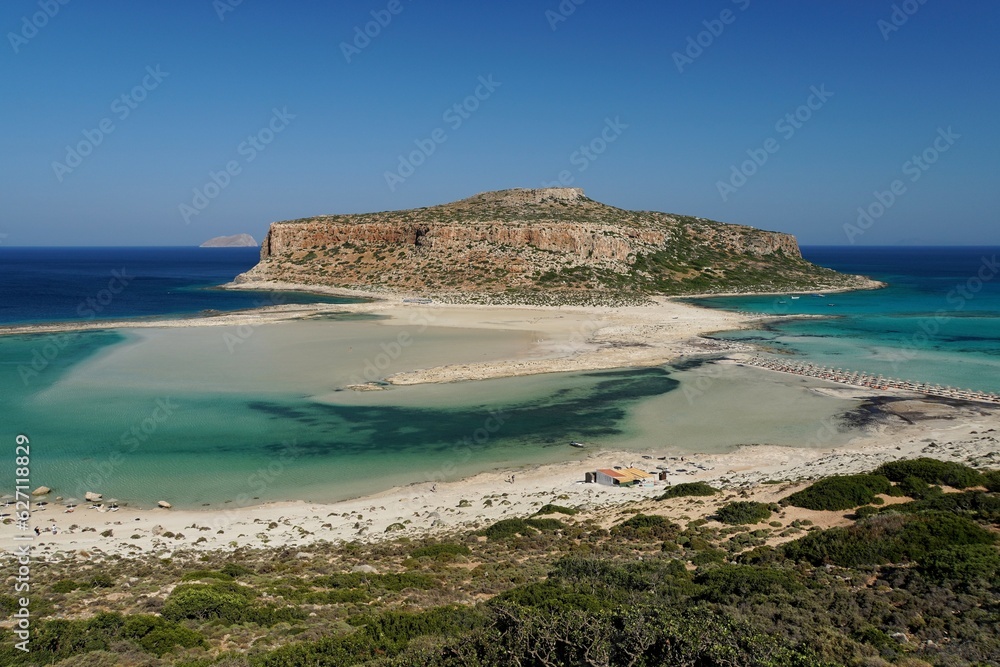 Tigani Island at Balos Beach in Crete