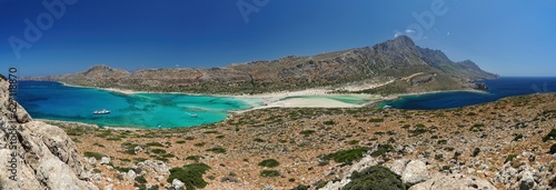 Gramvousa Peninsula and Balos Lagoon seen from Tigani Viewpoint in Crete