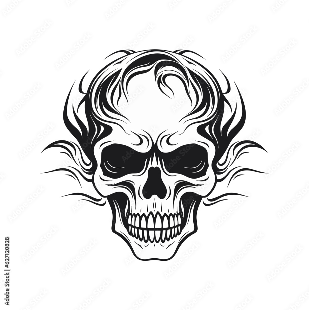 Artistic vector of a skull illustration. Suitable for tattoo, design, and logo. Artistic vector of a skull illustration. Suitable for tattoo, design, and logo.