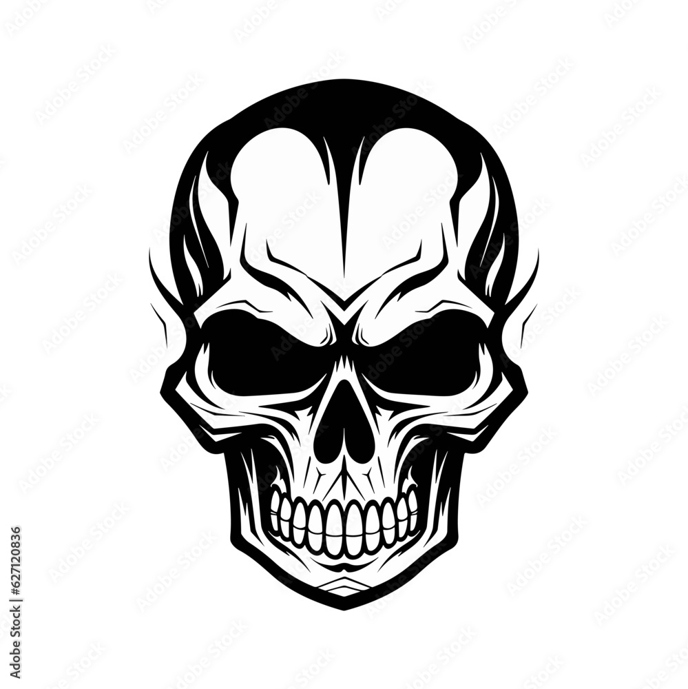 Obraz premium Artistic vector of a skull illustration. Suitable for tattoo, design, and logo.