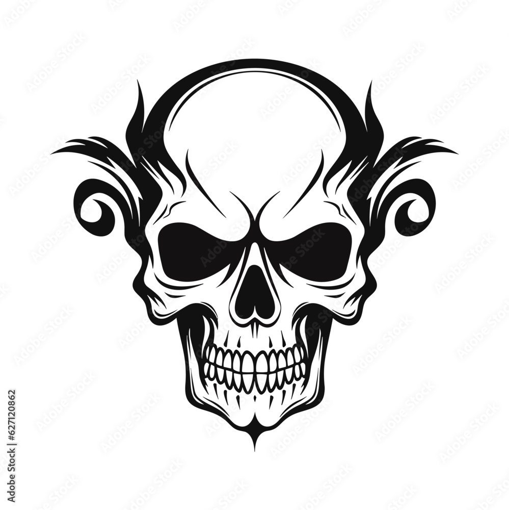 Fototapeta premium Artistic vector of a skull illustration. Suitable for tattoo, design, and logo.