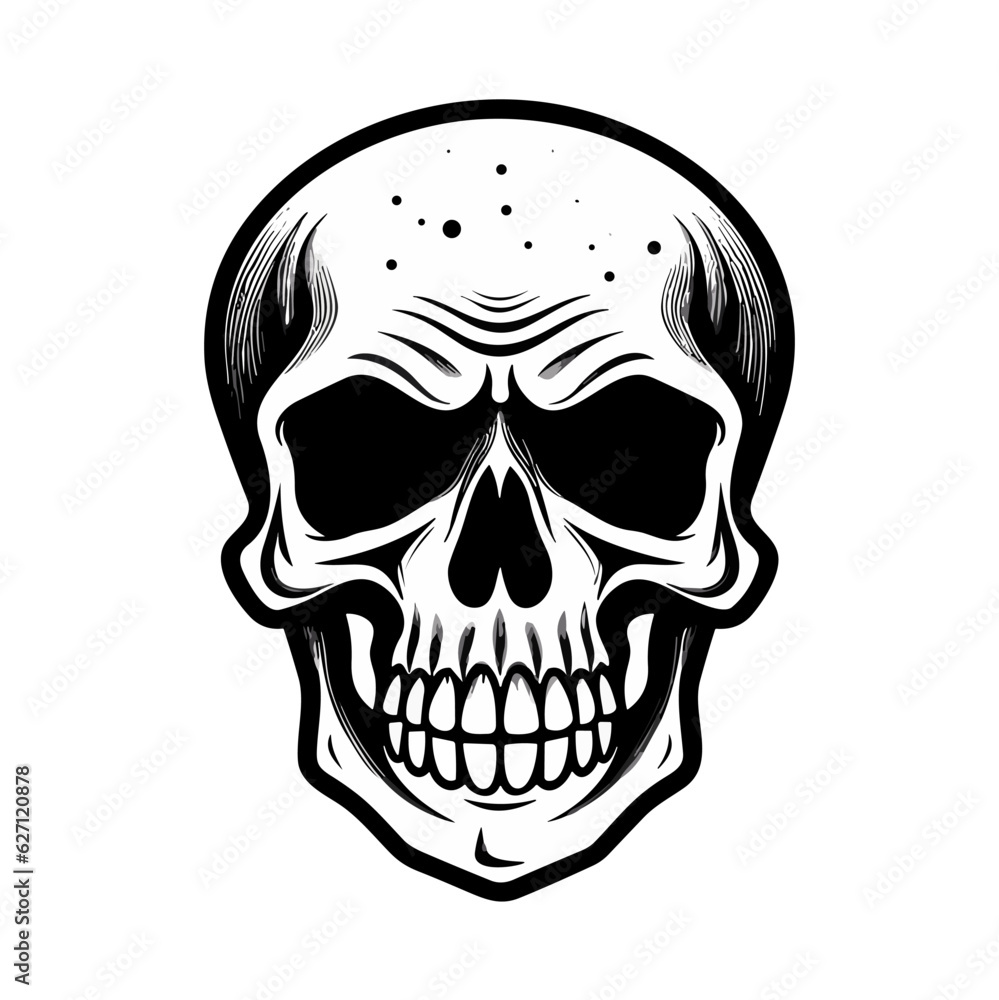Obraz premium Artistic vector of a skull illustration. Suitable for tattoo, design, and logo.