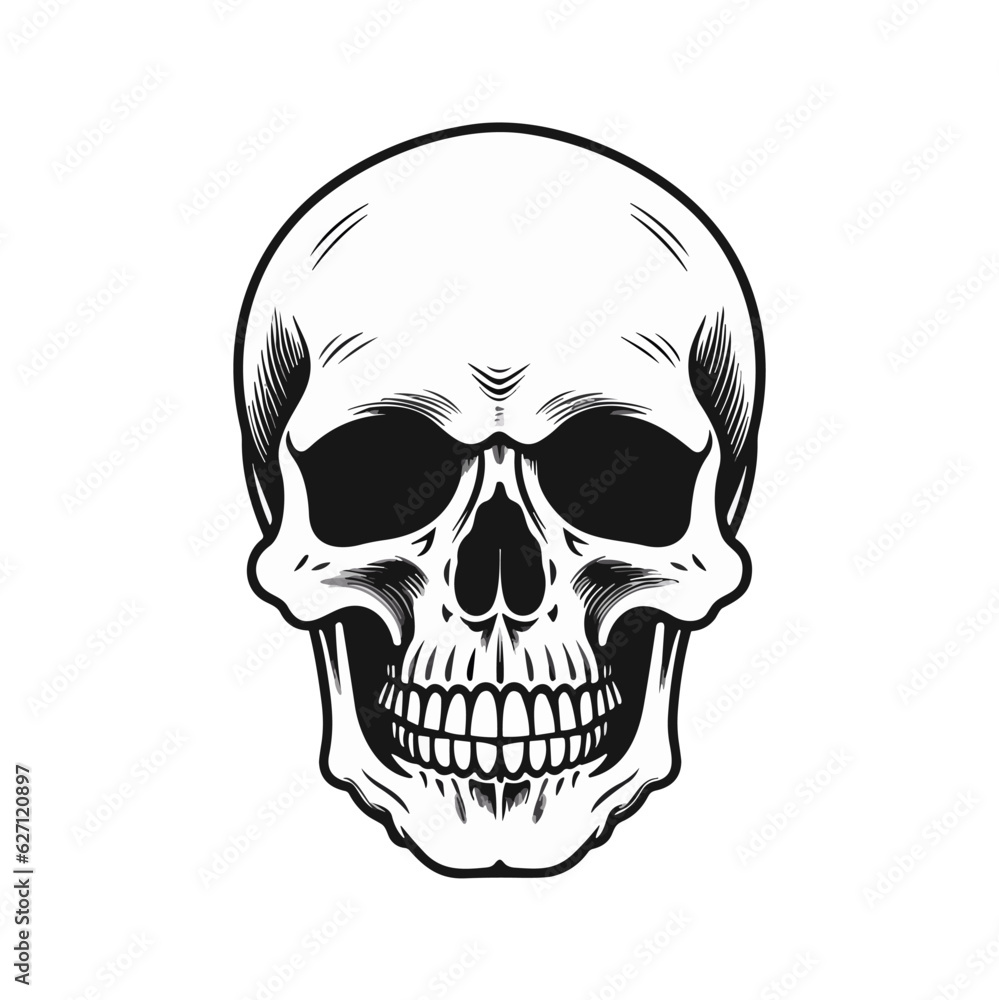 Artistic vector of a skull illustration. Suitable for tattoo, design, and logo. Artistic vector of a skull illustration. Suitable for tattoo, design, and logo.