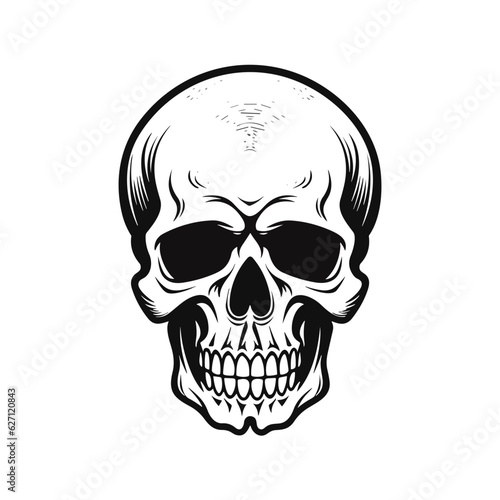 Artistic vector of a skull illustration. Suitable for tattoo, design, and logo.