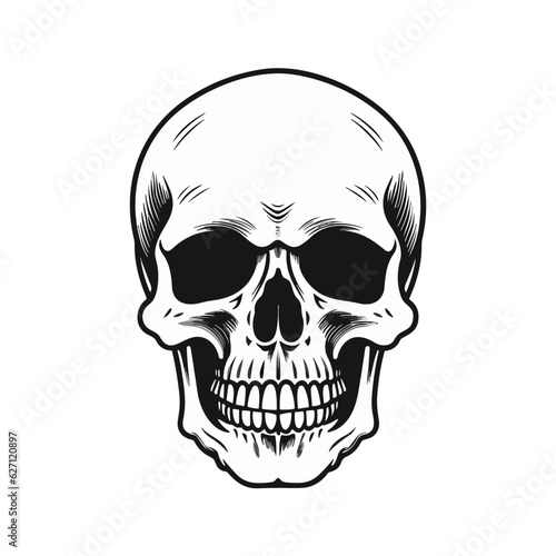 Artistic vector of a skull illustration. Suitable for tattoo, design, and logo.