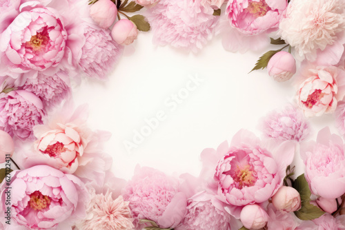 Beautiful Peonies Frame Abstract Background
