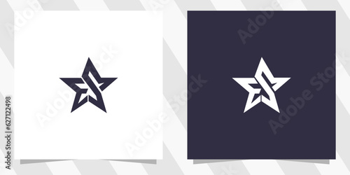 letter es se with star logo design