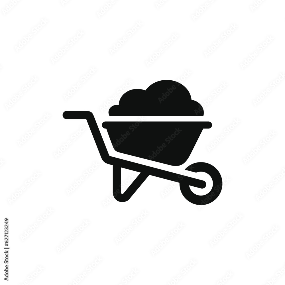Wheelbarrow icon isolated on white background Wheelbarrow icon isolated on white background