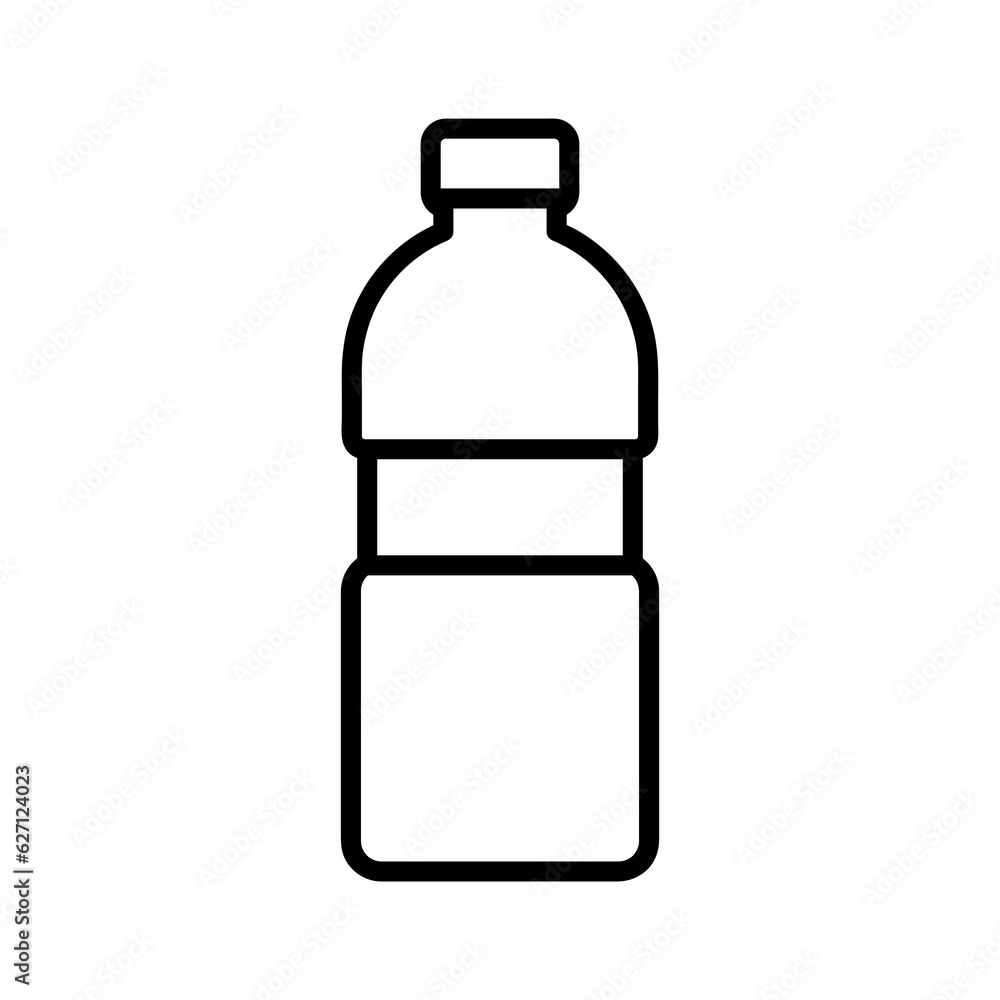 plastic bottle simple liner icon, vector bottle illustration..eps