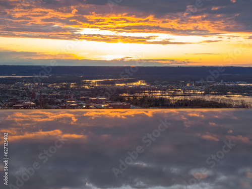 sunset over the city