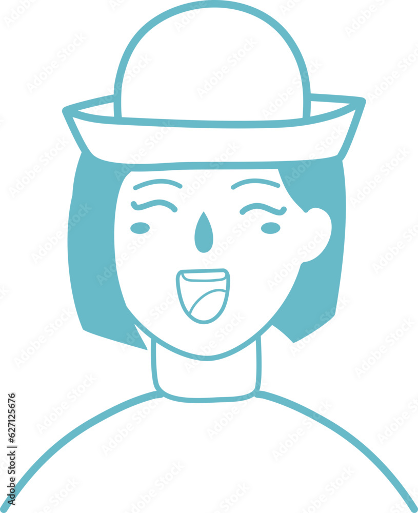 pretty woman in straw hat illustration pretty woman in straw hat illustration