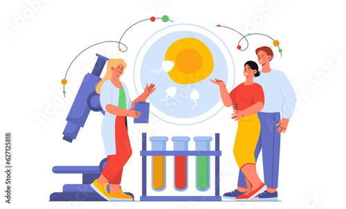 Treatment for young family vector concept
