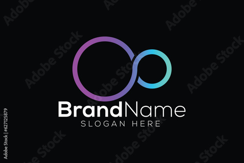 Colorful infinity technology logo design vector template