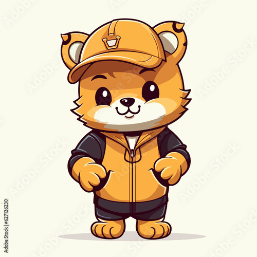 honey bear cat kawaii cute vector cartoon illustration isolated