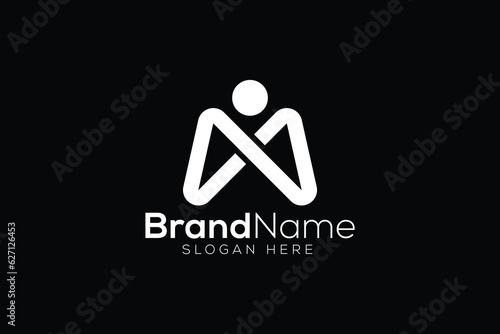 Letter m infinity man Logo design vector template