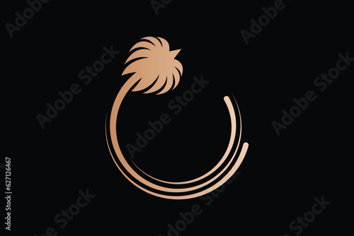Fototapeta Naklejka Na Ścianę i Meble -  Minimal Awesome Trendy palm tree Logo design vector template