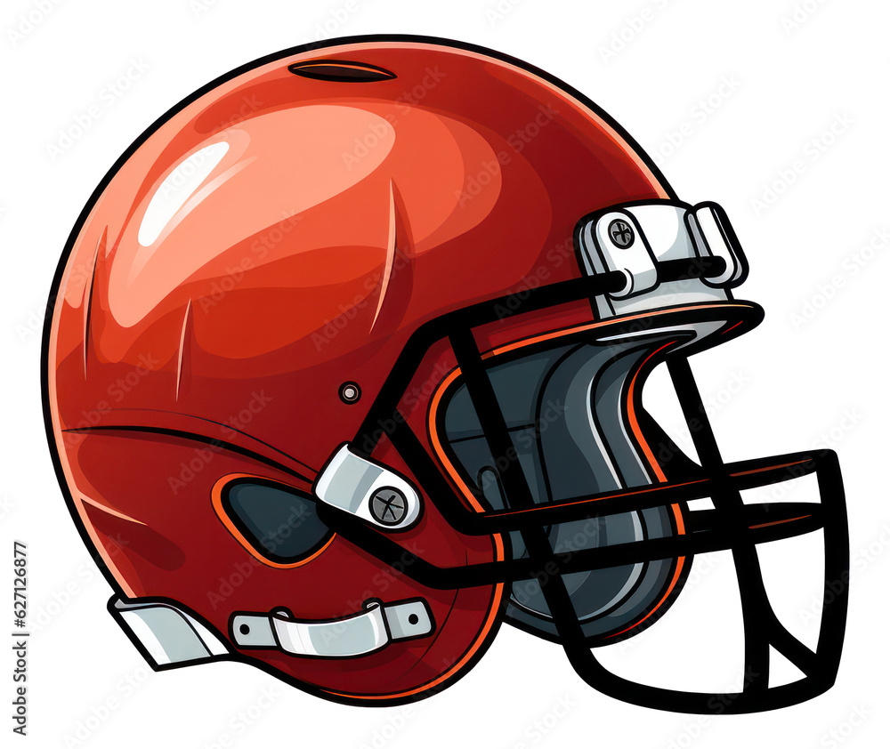 Fototapeta premium Red American football helmet isolated.