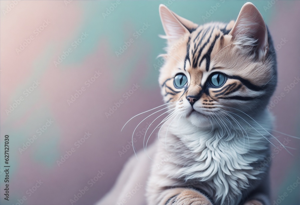 Cat abstract wallpaper. Soft background with kitten in Pastel colors Cat abstract wallpaper. Soft background with kitten in Pastel colors