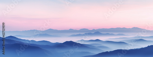 sunrise in the mountains with clouds and fogs © Yi_Studio