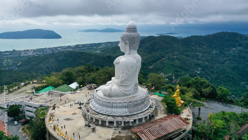 beautify Big Buddha is one of Phuket island. most important and revered landmarks on the island. The huge image sits on top of the hill it is easily seen from far away