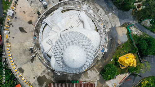 View from above of the big Buddha's head marble in Phuket