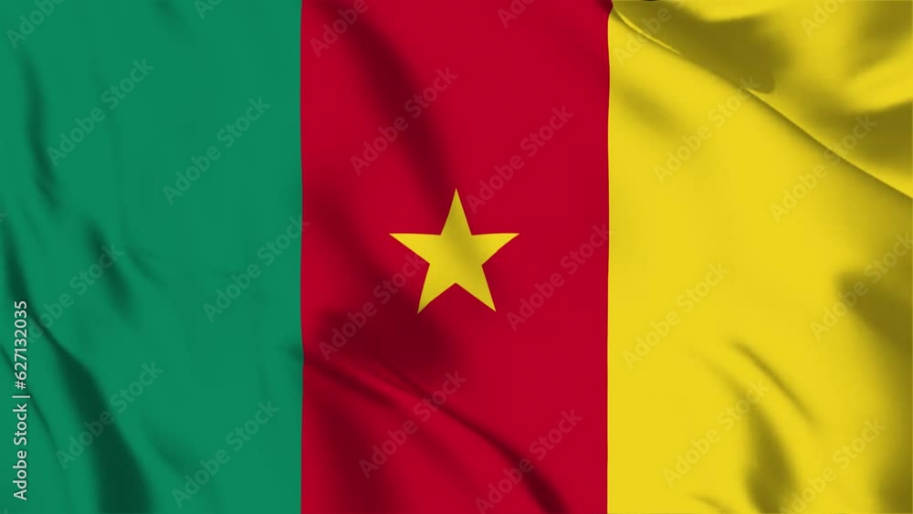 Cameroon flag background with seamless looping animation in 60 fps Cameroon flag background with seamless looping animation in 60 fps