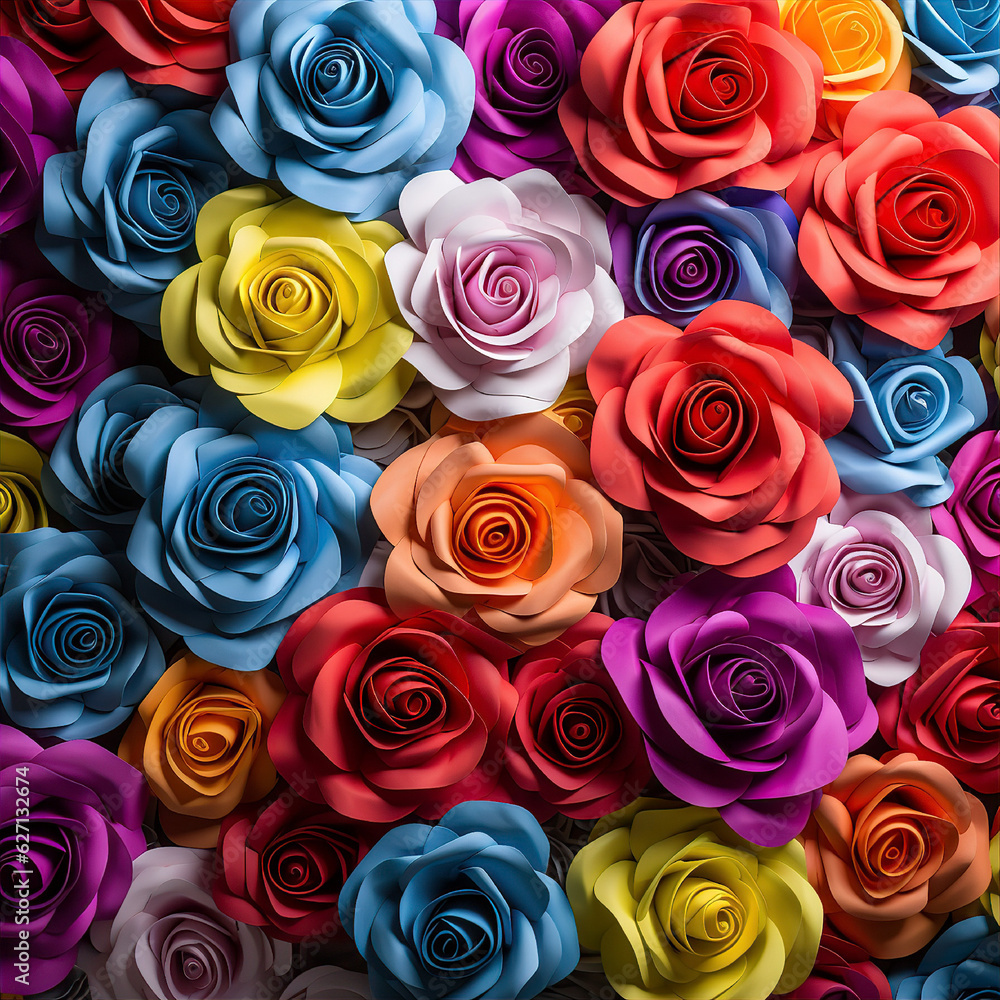 Colorful Roses Wallpaper 3d Art
