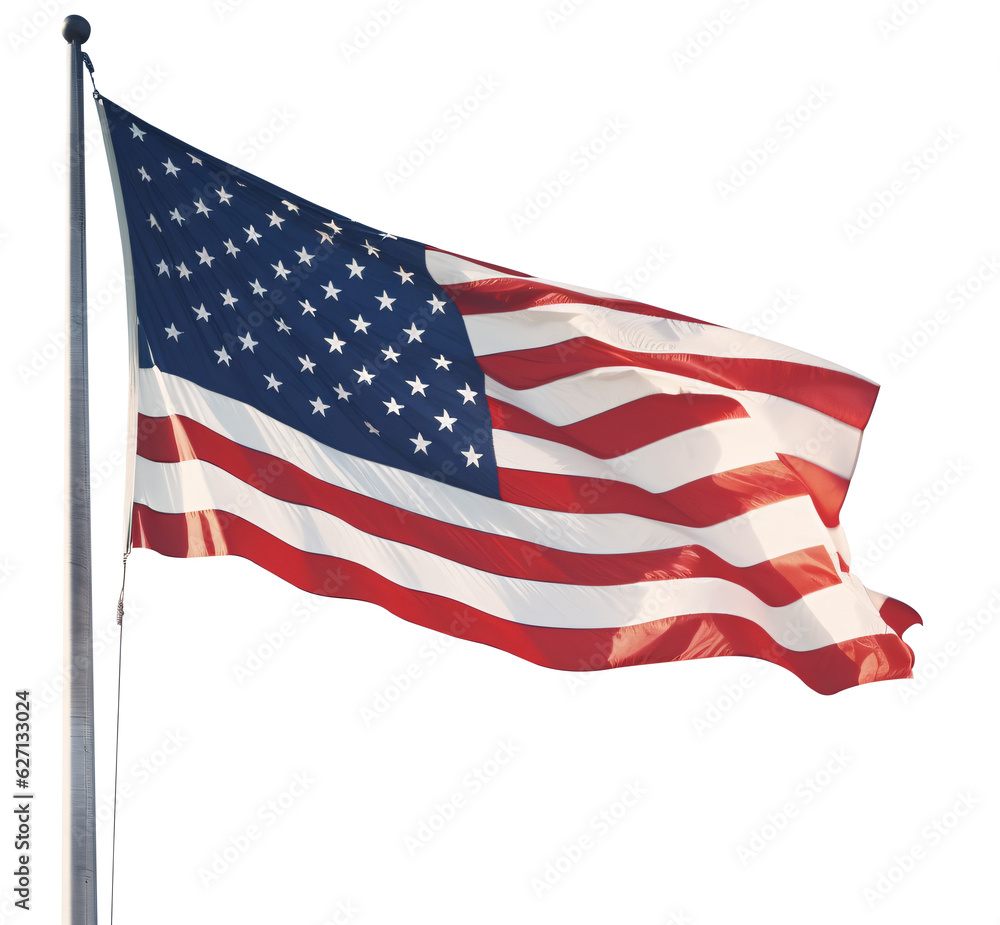 Fototapeta premium United States flag on Isolated blank background. USA